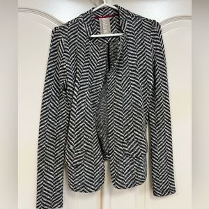 Herringbone cardigan blazer